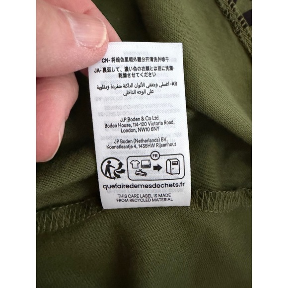 Boden Zebra Print Shirt Dress Olive Green Belted Midi Long Sleeve US 2 - Picture 9 of 12